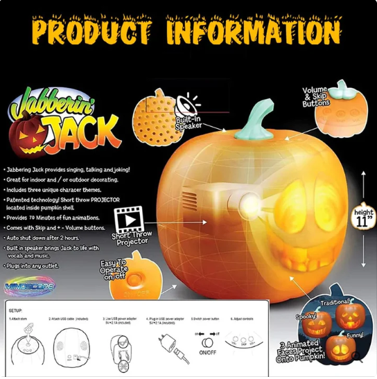 Talking and Singing Pumpkin Projector