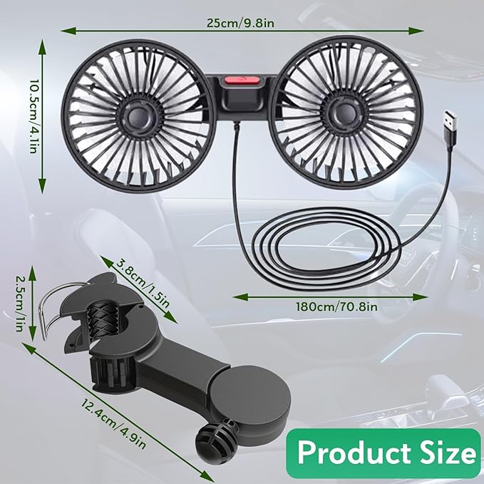 Adjustable Car Backseat Fan