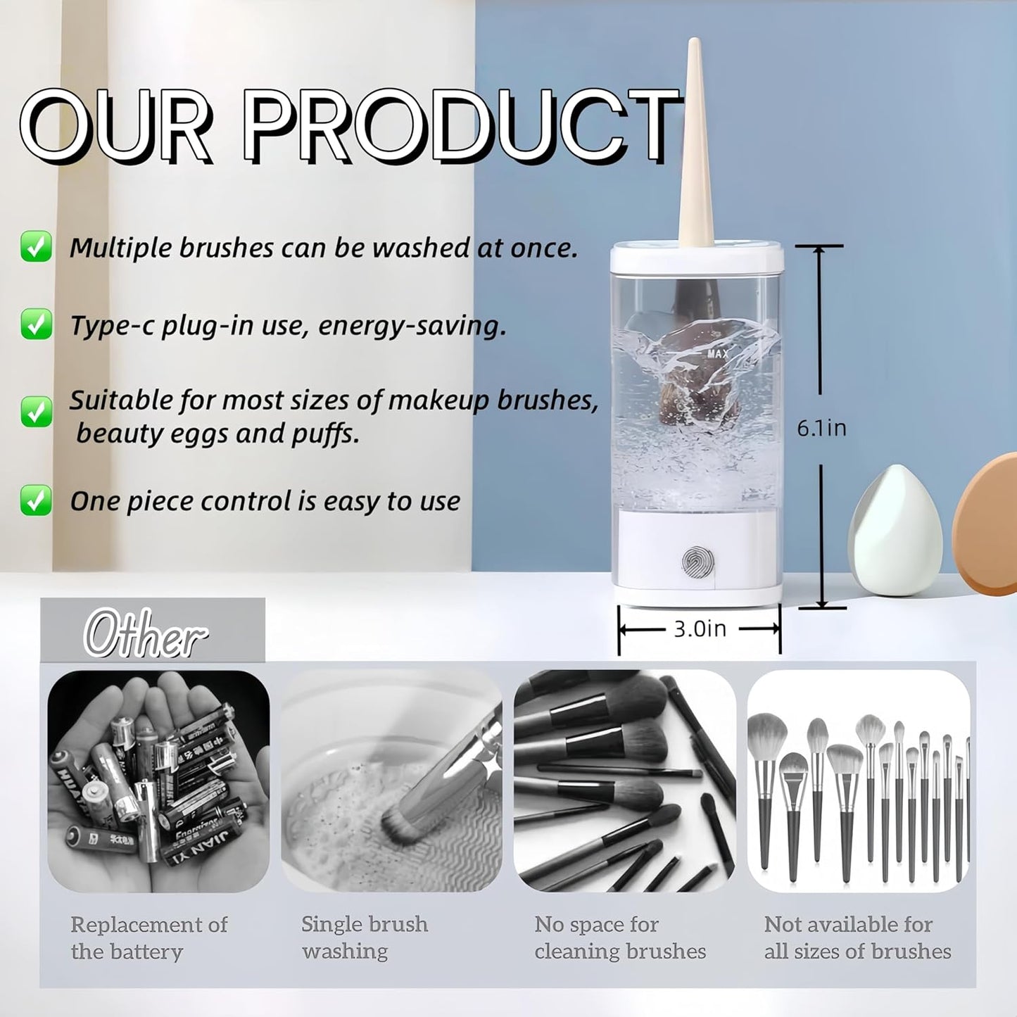 Electric Makeup Tool Cleaner