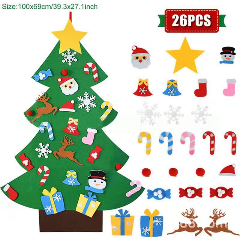Felt Christmas Tree with Detachable Ornaments