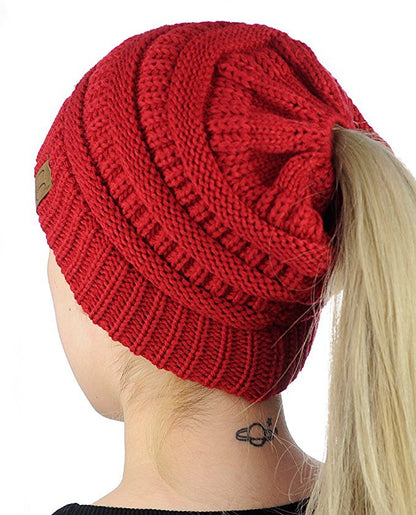 Ponytail Knitted Hat