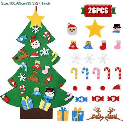 Felt Christmas Tree with Detachable Ornaments
