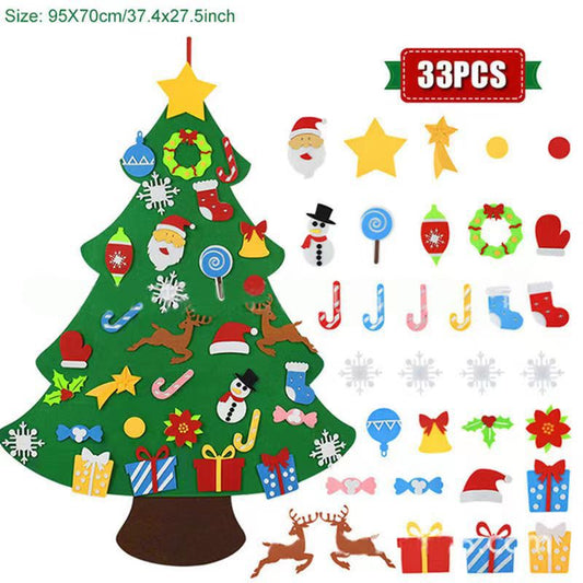 Felt Christmas Tree with Detachable Ornaments